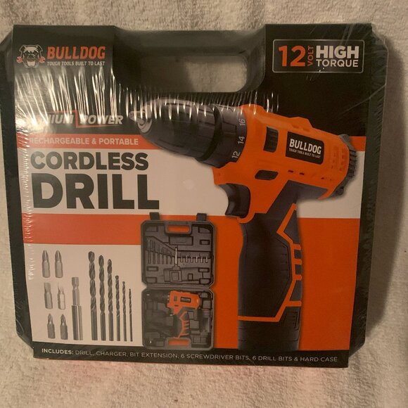 Bulldog Lithium Power 12 Volt Cordless Drill Rechargeable & Portable - Picture 1 of 5